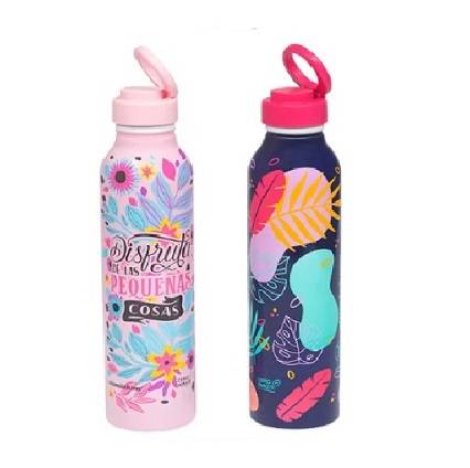Botella De Aluminio Flower 500 Cm3